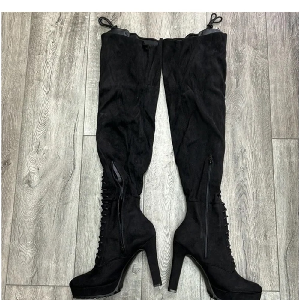 Shoe Dazzle Black Over-the-Knee Boots